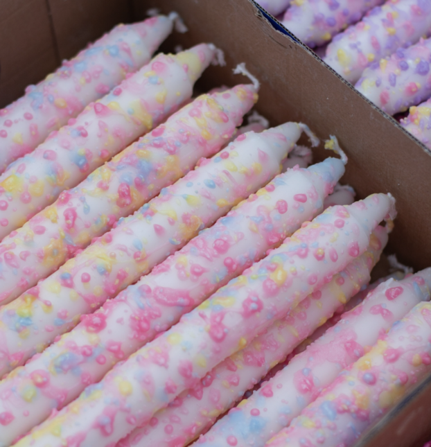 Taper candles- (3 pack) Rainbow Confetti